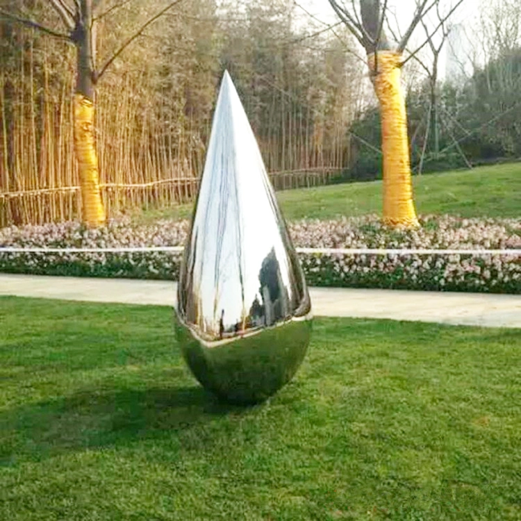 Outdoor Mold Silver Steel Water Drop Fashion Customize Park Garden Statue