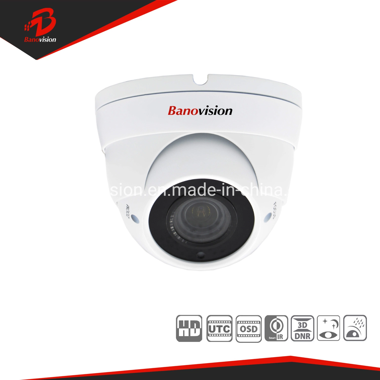 Banovision Security 2MP Surveillance True WDR 4 in 1 Tvi Cvi Ahd Video Dome CCTV Camera with Varifocal Lens