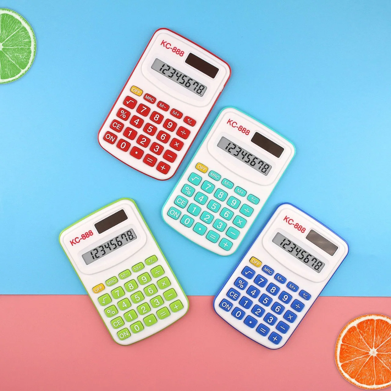 Auto Powered Handheld Calculator School and Kids Available in Green Red Purple Grey Pink Handheld Calculators