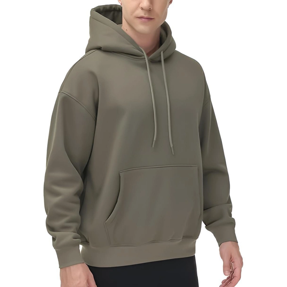 Custom Logo Men's Fleece Pullover Hoodie Loose Fit Ultra Soft Hooded Sweatshirt with Pockets