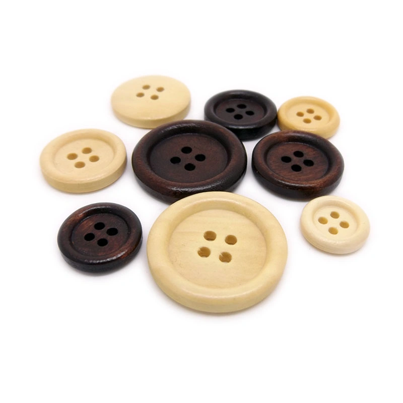 Four Hole Wooden Button Top Coat Trench Coat Wooden Button Shirt Cardigan Trousers Round Button