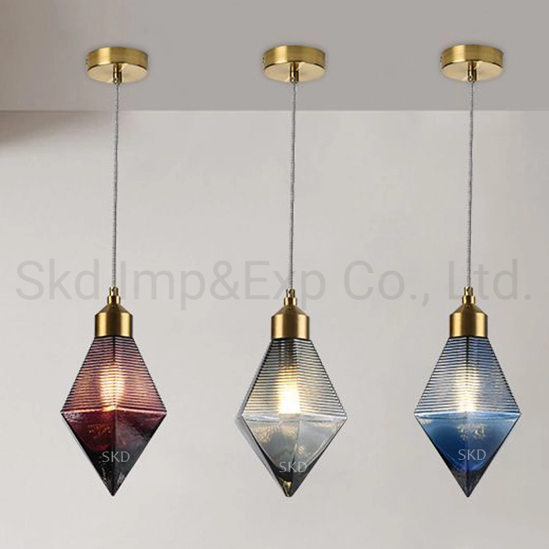 Handblown Strips Diamond Glass Pendant Lights Colors Optionals