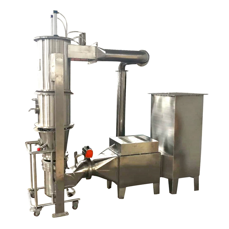 Secador de lecho de fluido vertical farmacéutico Granulador de ebullición fluidizado para productos químicos Industria