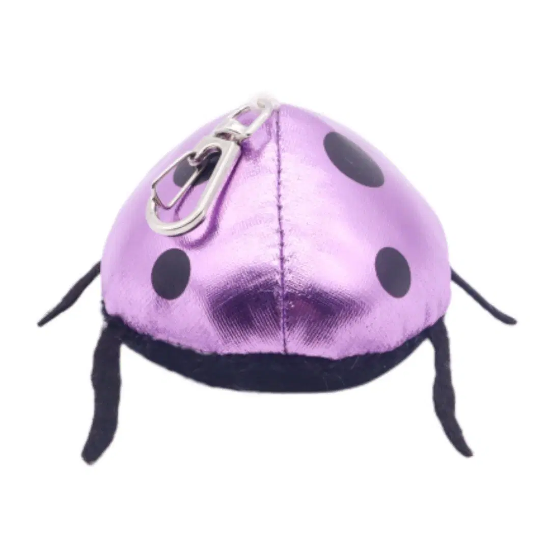 9cm Cute Plush Ladybug Key Ring Stuff Clip Soft Insect Beetle Kids Toys Seven-Star Ladybird Black DOT Printing Purple Shining Wings Animal Key Chain