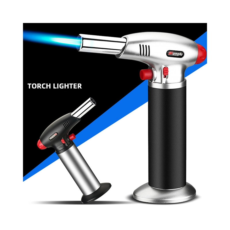 Lighters Custom Gas Windproof Torch Metal Brand Refillable Jet Logo Cigar Cigarette Gun Butane Cakmak High Mini Kitchen Torch Lighter