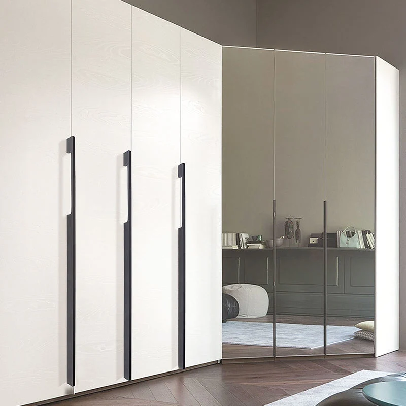 Silver Anodized Long Wardrobe Handles Handles Aluminium Extrusion Bow Curved Arch Pull