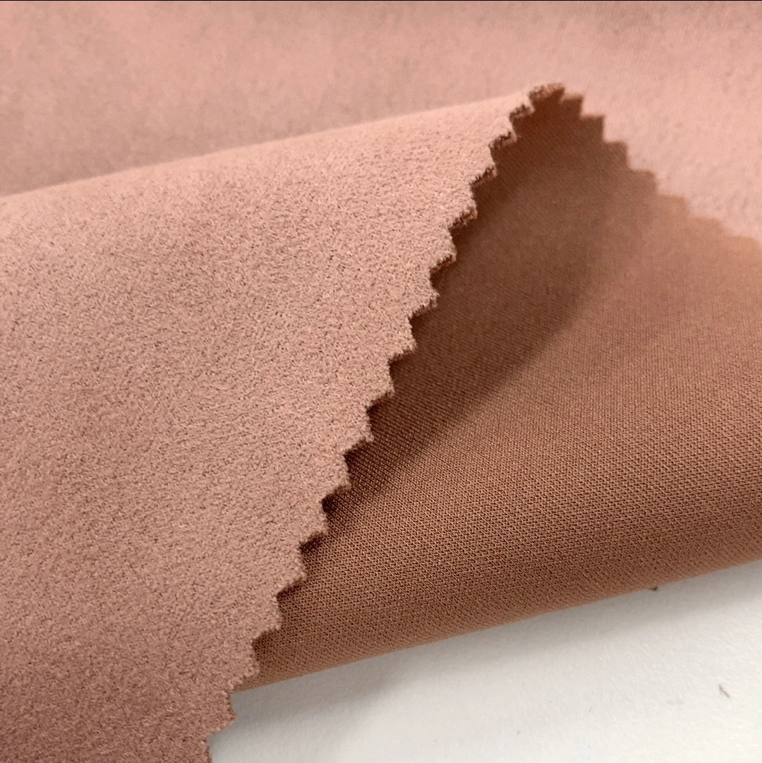 China Suede Fabric Stetch Island Yarn Micro Suede Fabric in Polyester Spandex Fabric for Coat Jacket Shoes