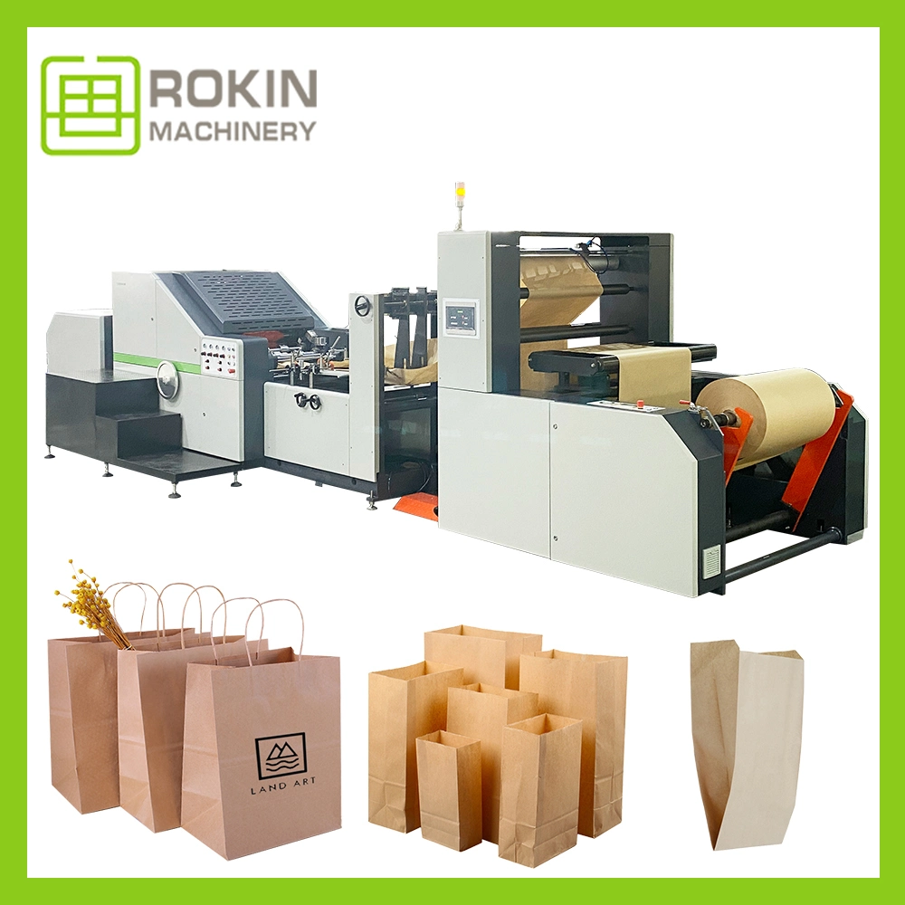 Recycled Paper Bag Manufacturers From Turkey Automatic High Speed Printech Paper Bag Machine Shopping Paper Bag Making with Die Hands or D-Cut Bag