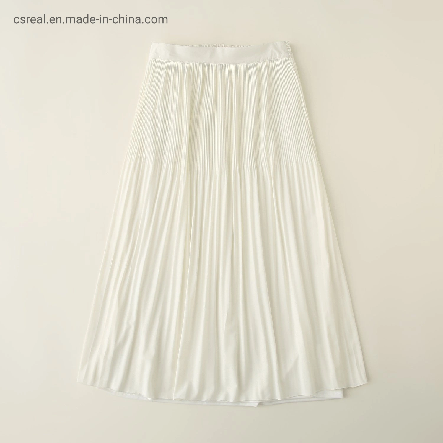 Children Clothing Girl Kids White Woven Pleat Skirt Wear