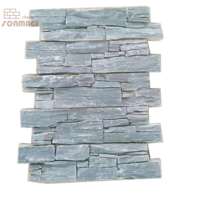 Black Slate Natural Stacked Stone Panels for Wall Decoration