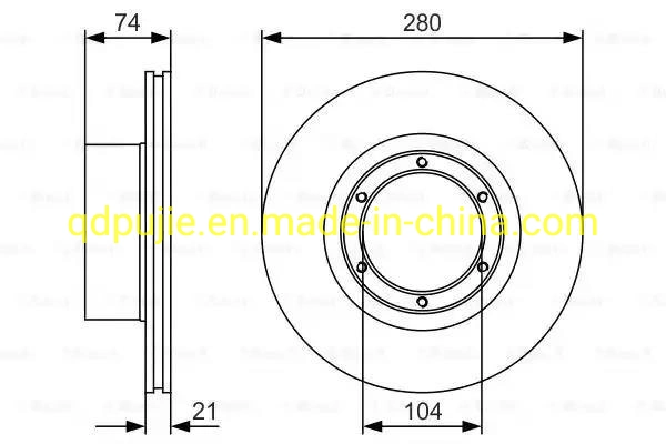 Las piezas del disco de freno ventilados No 33023501077 para bus de Gazelle Box