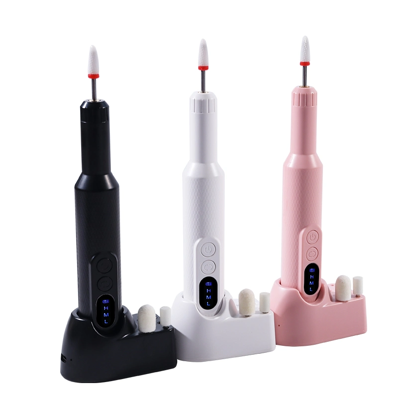 Rechargeable M3 Nail Drill Pen with Base Wireless 18000 Rpm Screen Cordless Manicure Polisher