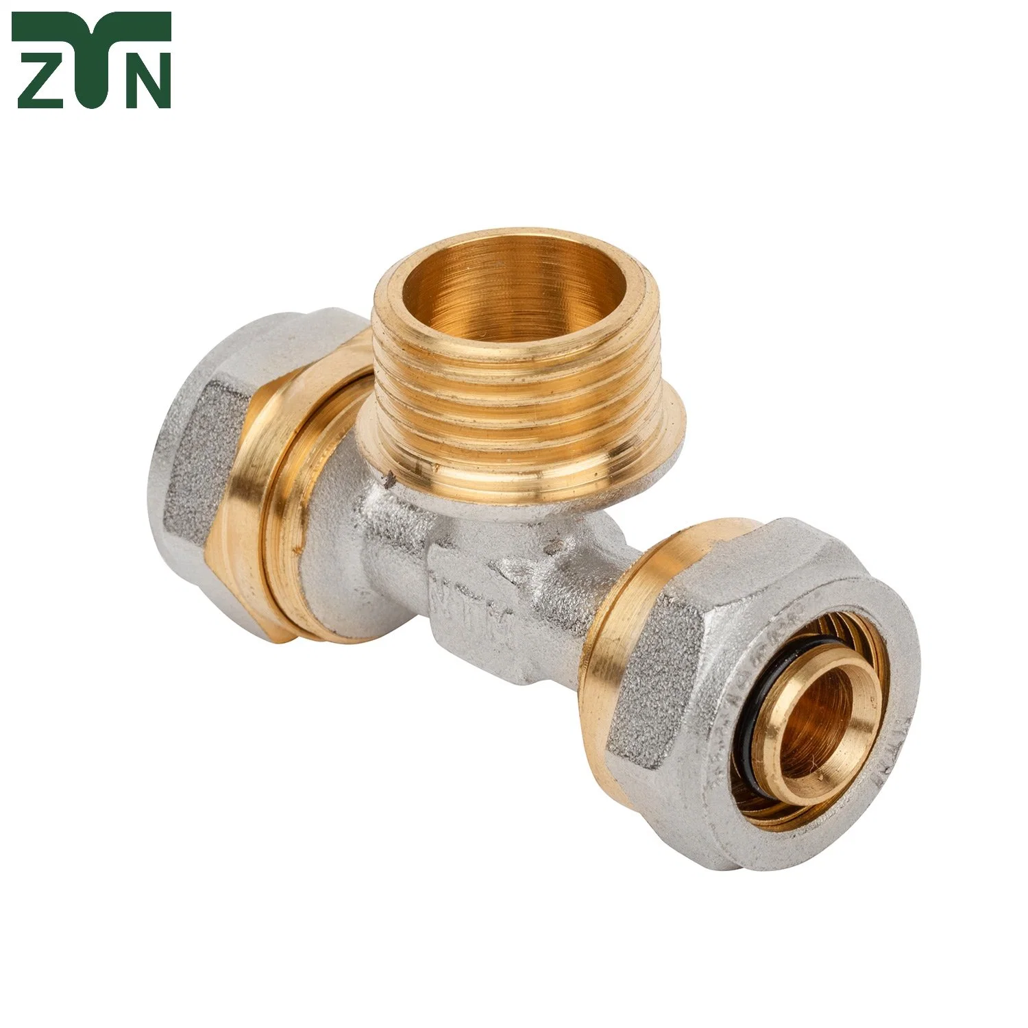 Floor Heating Plumbing Fitting Tee Compression Brass Fitting Pex Al Pex Fitting