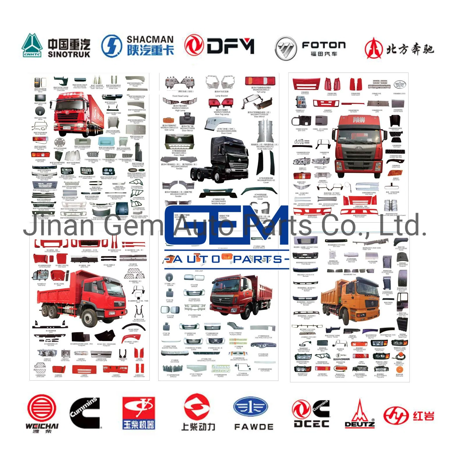 Mining Truck Spare Parts for HOWO Beiben Sinotruk FAW Shacman