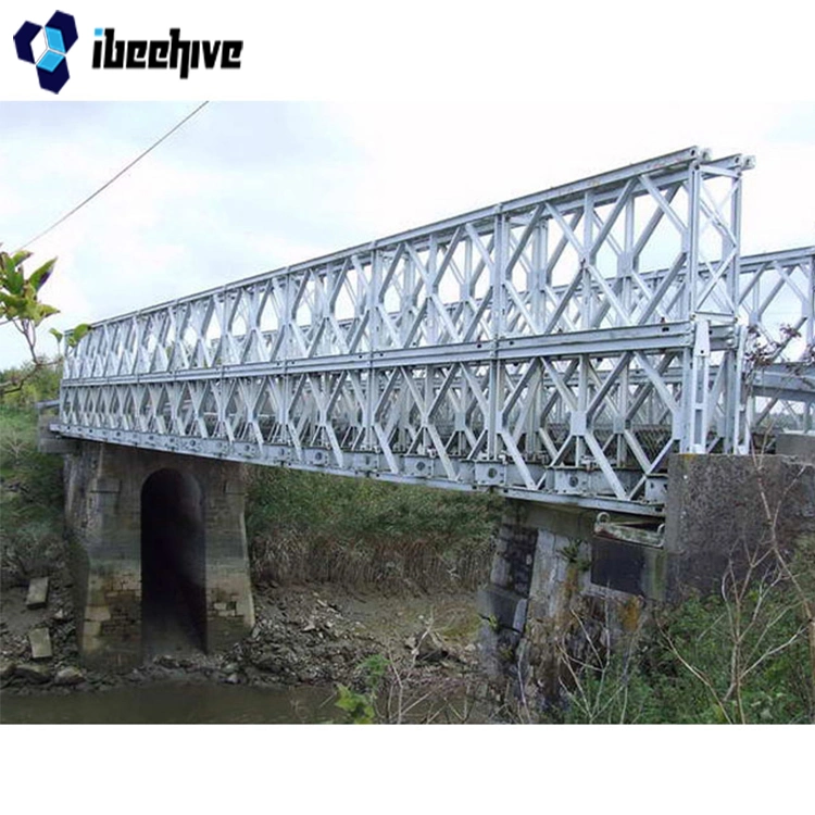 Tragbarer Metall-Panel-Strahl Ein-/Zweilagig Military Style Verzinkt Fußgänger Traversen Stahlkonstruktion Bailey Bridge