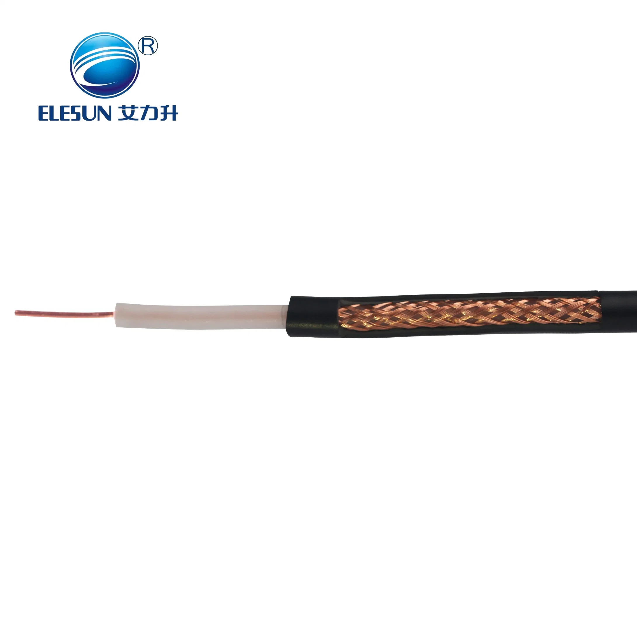 PE de 50 ohmios RG8 aislamiento sólido cable coaxial RF para la comunicación