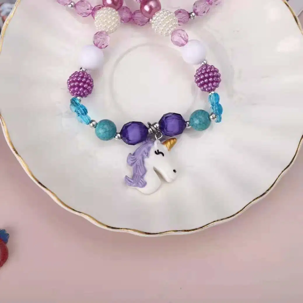 Bisutería Unicornio Juego de collar de la Princesa Sirena Conjunto 2 piezas de joyería