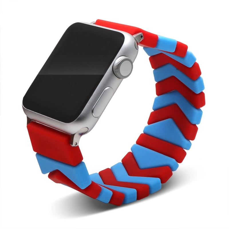 Nuevas bandas de reloj de goma suave de liberación rápida con correa de silicona elástica Para Apple Watch 38mm 40mm 41mm 42/44/45mm