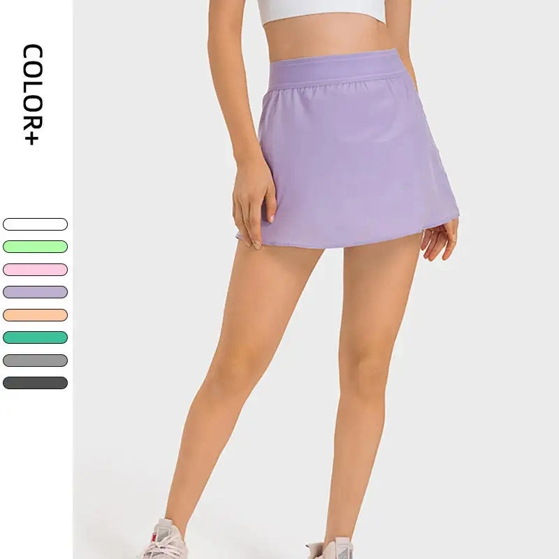 Wholesale Clothing Tennis Skirts High Waist 2 in 1 Golf Skort Cool Touch Quick Dry Sports Gym Wear Skirt OEM Women Sportswear