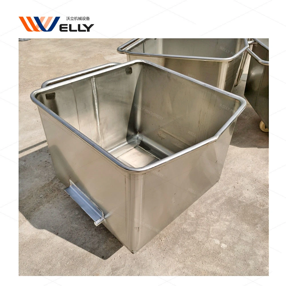 Easily Cleaned Stainless Steel Bin Metal Kitchen Cart Stainless Steel Kitchen Trolley