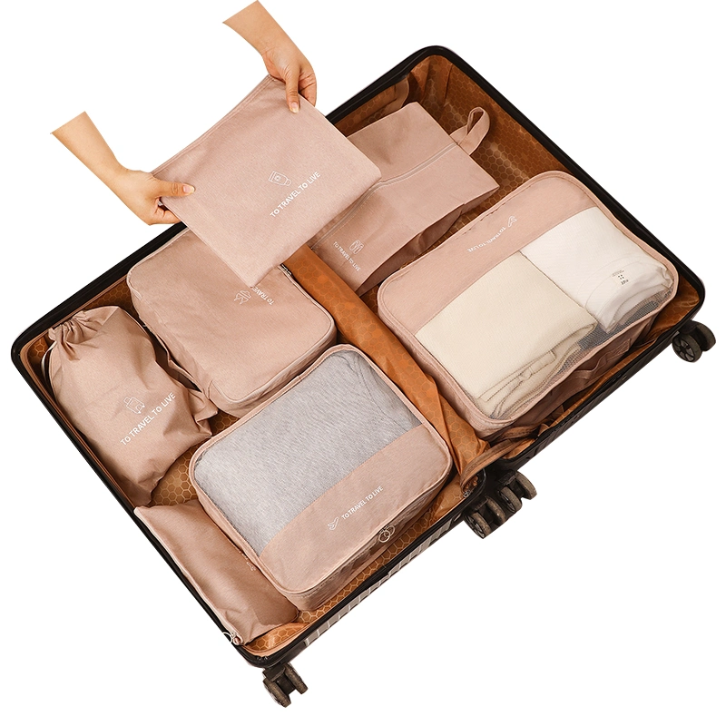 7pcs/Set Embalaje cubos equipaje Conjuntos impermeable de viaje Organizador Bolsa Para Suitcase