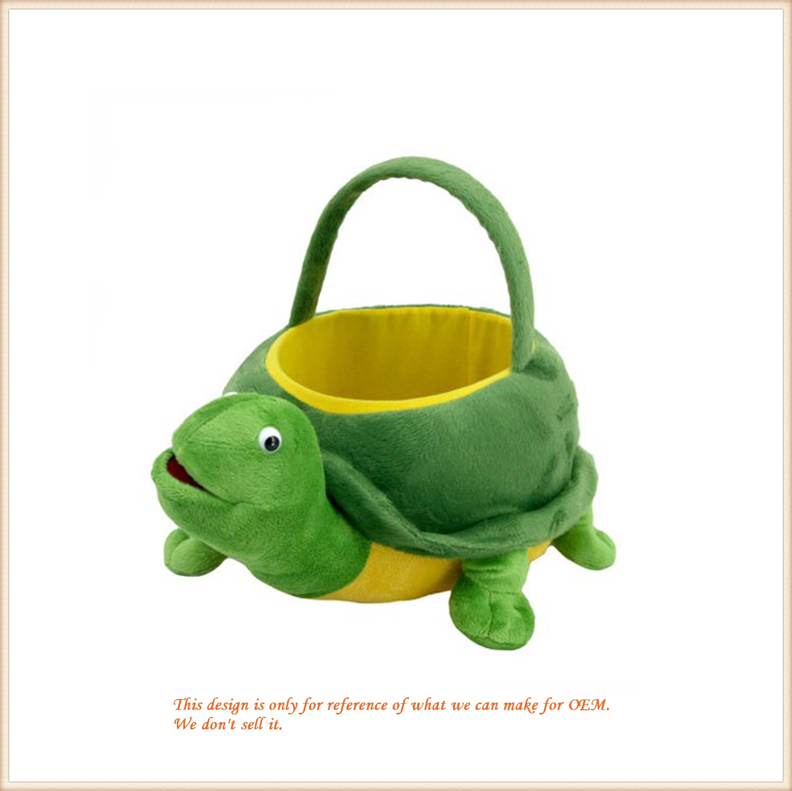 Vivid Animal Basket Plush Turtle Bag OEM Manufacturer Soft Toys