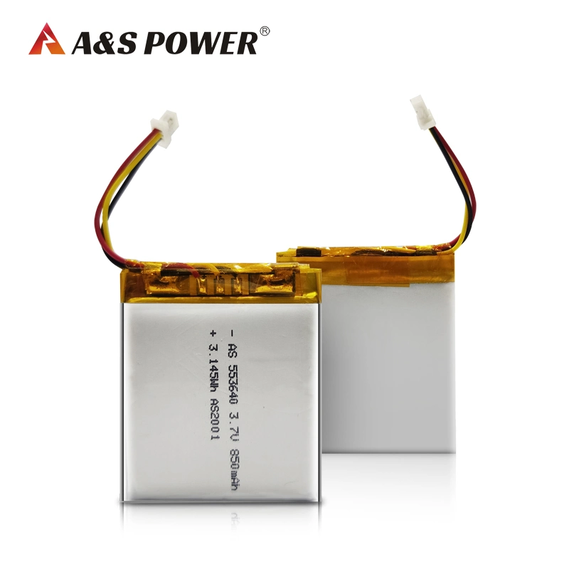 CB/Un38.3/UL Lithium Polymer Battery As553640 850mAh for Security Camera