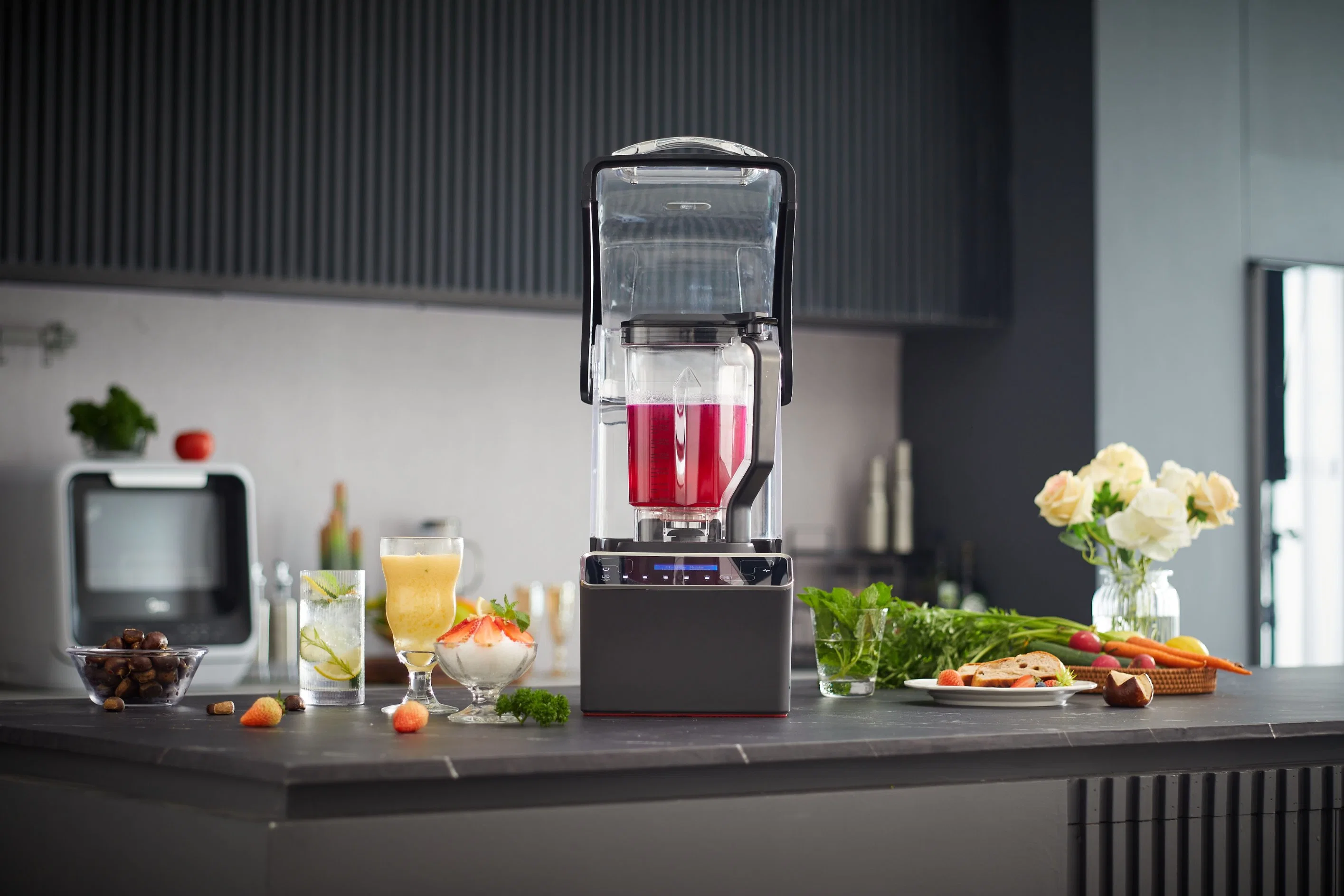 1.2L appareil électronique multifonctionnel Blender Smoothie tranquille commerciale des aliments pour bébés soupe processeur Maker Fruits centrifugeuse sans BPA avec couvercle insonorisées