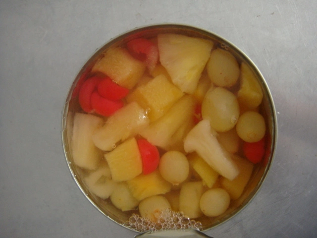 High Quality Canned Mix Fruit Cocktail in Light Syrup Glass Jar