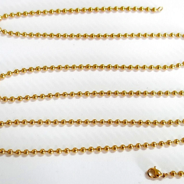 Stainless Steel Jewelry Custom Gold Ball Chain