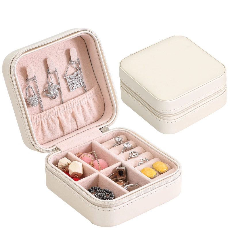 Women Zip Square Shape Jewelry Box Exporter Packaging Box for Traveling