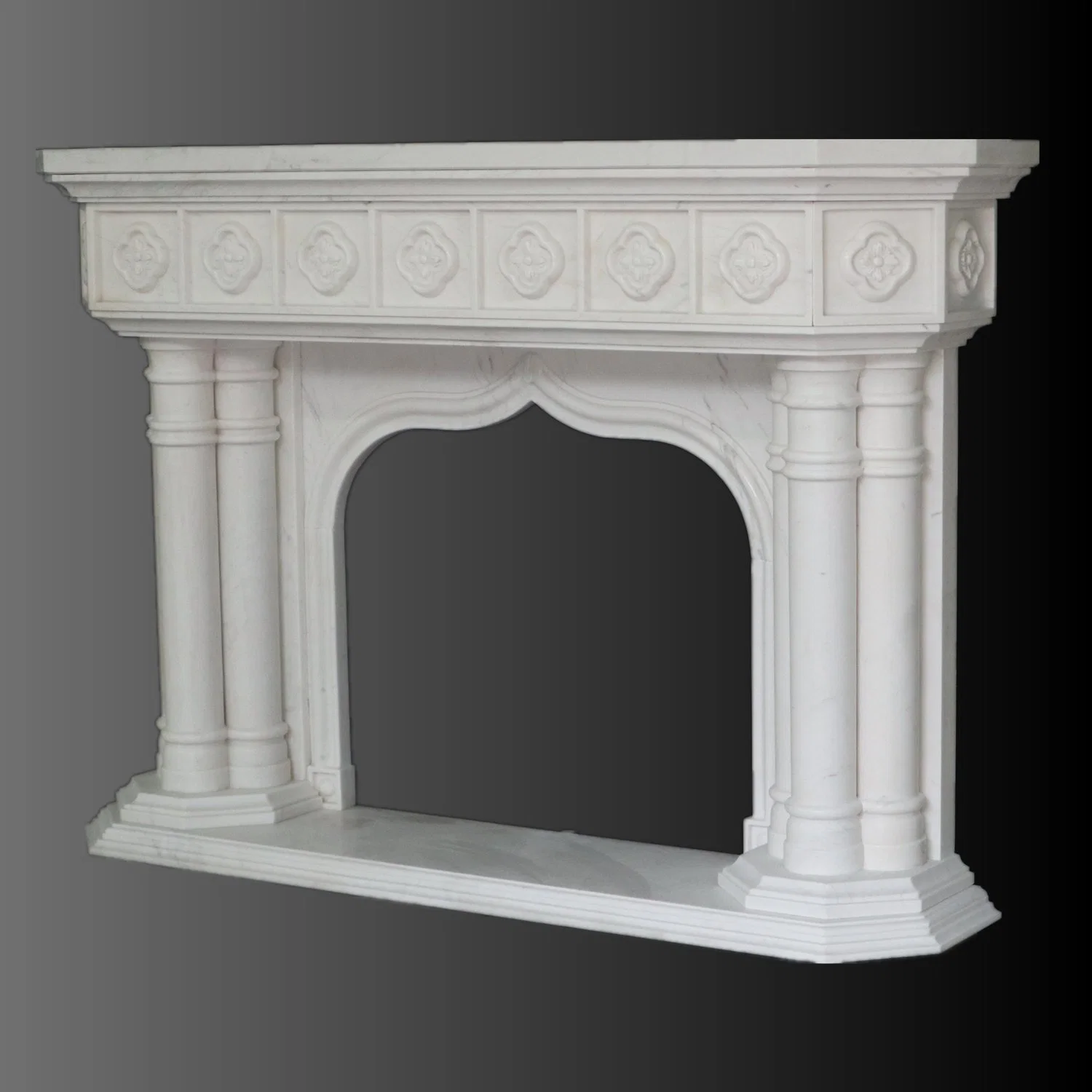 Marble Building material decoração, escultura, lareira a gás, mobiliário estilo moderno bege Travertine Lareira White Marble Carving Pillar LED Lareira