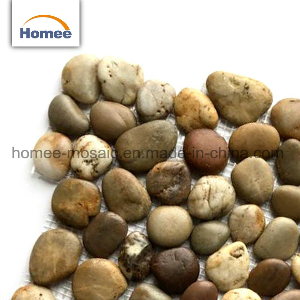 Asian Brown guijarros de Piedra Natural Jardín Ploor Backsplash piso de mosaico de piedra