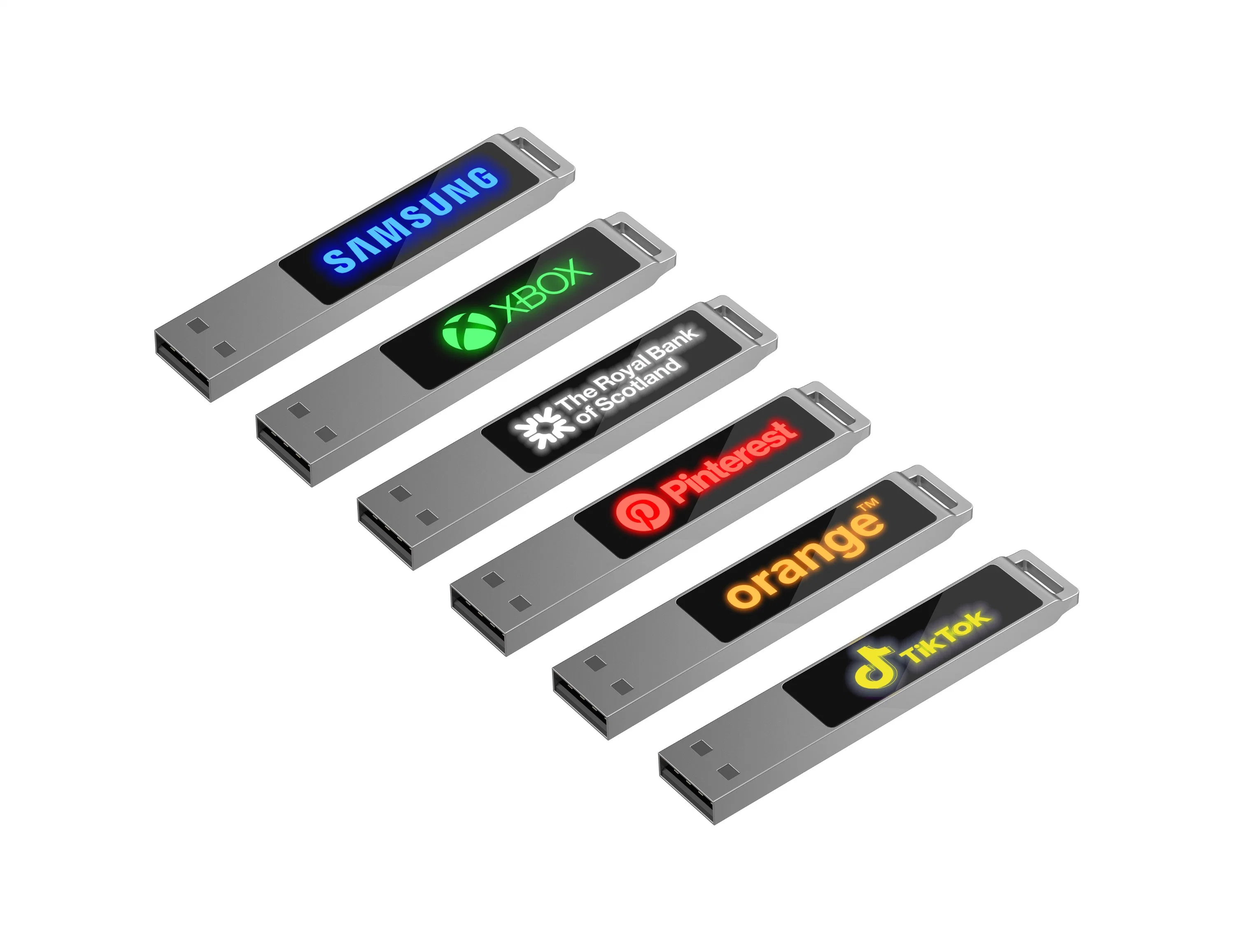 Clé USB métal 1 Go 4 Go 8 Go 16 Go 32 Go logo Stylo lumineux Drive Pendrive filles cadeau OEM