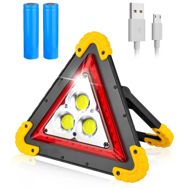 Glodmore2 Car Repairing Foldable 4*AA Battery Stand Sos Emergency Triangle COB Work Light Waterproof with Red Signal Light