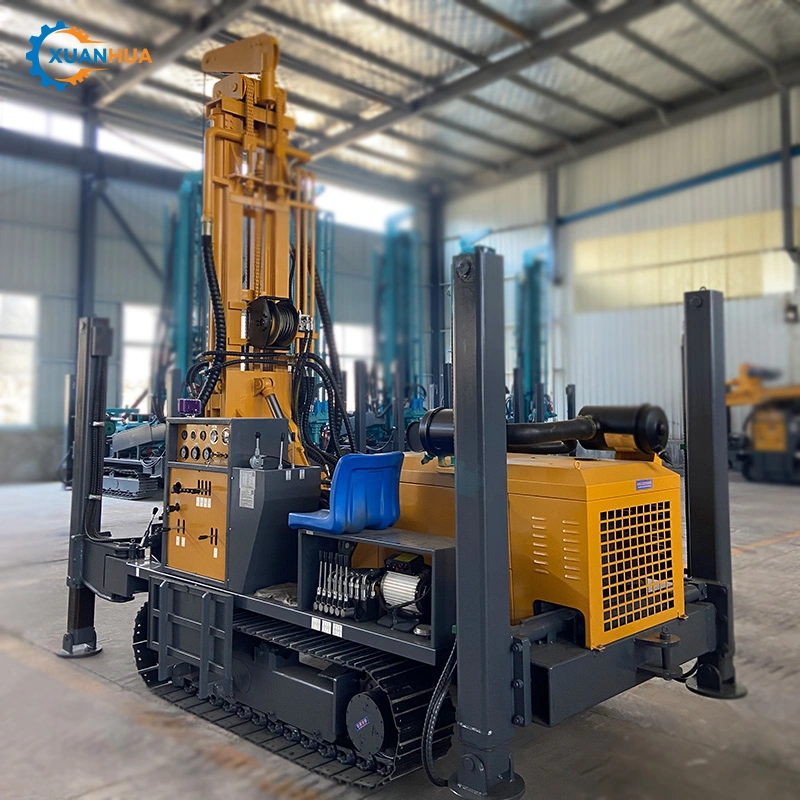 New Rotary Drilling Rig DTH Surface Borehole Mine Drilling Rig with Built-in Air Compressor