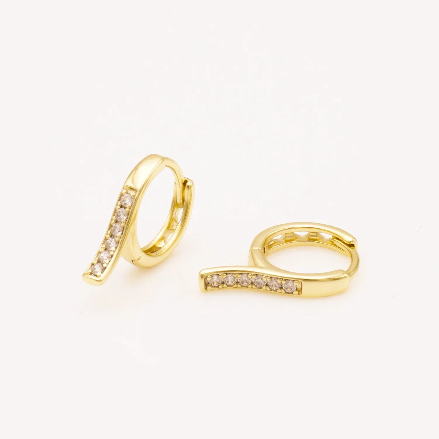 Hot Custom Fashion Gold Plated Sterling Silver Jewelry Lock Hoops Earring Wholesale/Supplier