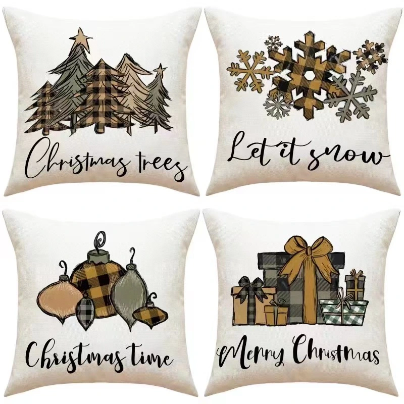 Winter Holiday Farmhouse Decorations Cushion Cover