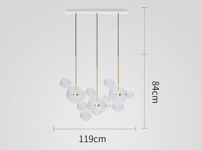 Candeeiro de iluminação doméstico candeeiro de iluminação LED nórdico moderno suspenso de vidro de montagem suspensa Lâmpada