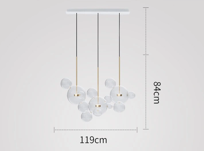 Lustre d'éclairage domestique, lampe suspendue en verre montée moderne nordique