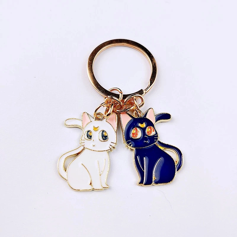 China Manufacturer Sailor-Moon Luna Cat Kitten Cute Key Ring Keychain