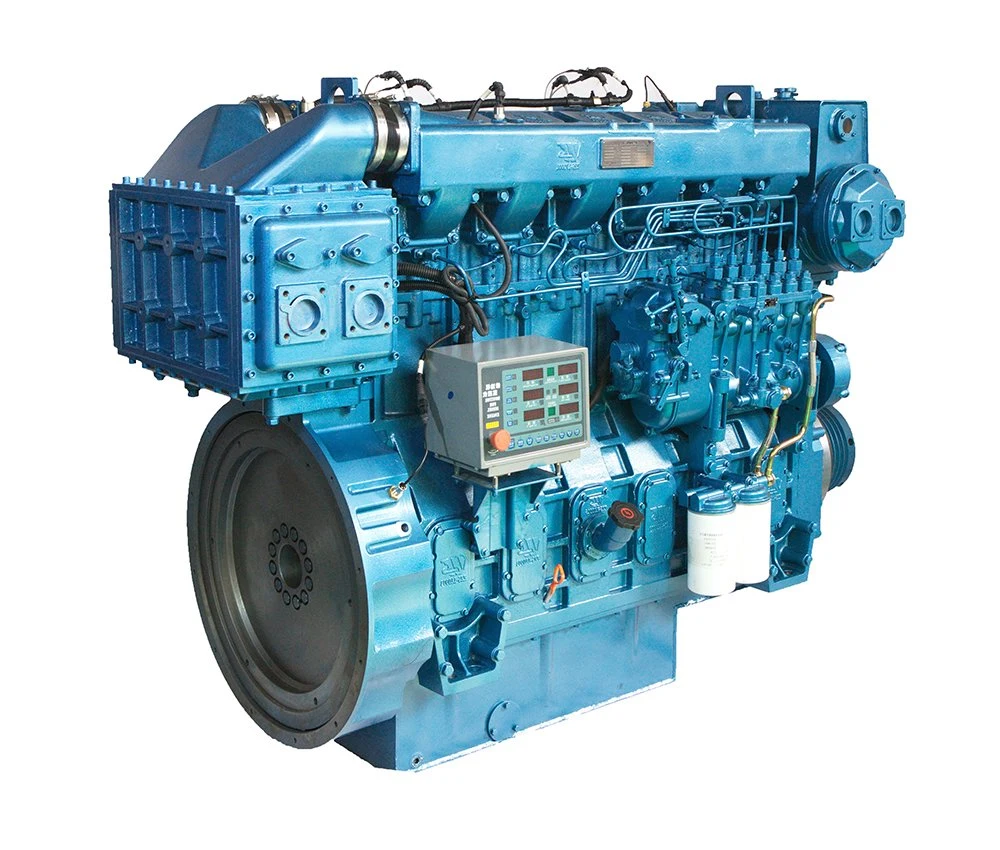 Moteur diesel marin Shanghai Dongfeng 601HP 1200rpm 6z25c750 développé indépendamment pour bateau.