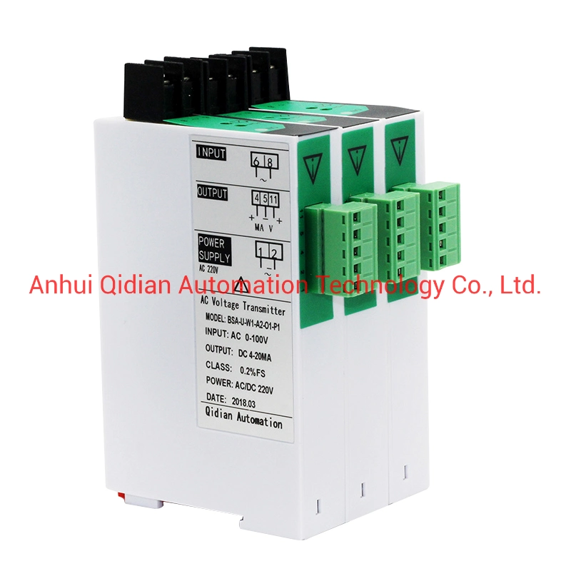 China Voltage Transmitter DC24V Power 4-20mA 0-10V 1-5V 0-20mA Output 0-220V 0-380V 0-465V 0-500V Input for Sale