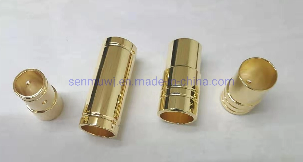 24K Gold-Plated CNC Machining Brass Part for Power Cable Connector