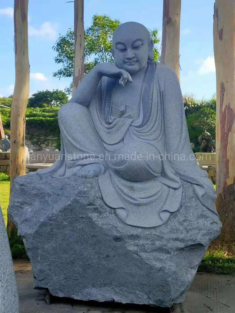 Tempel Weihen Buddhistische Religiöse Gegenstände Buddha Figur Skulptur Großer Granit Steinbildhauerei Der Achtzehn Statuen Des Heiligen Arhats