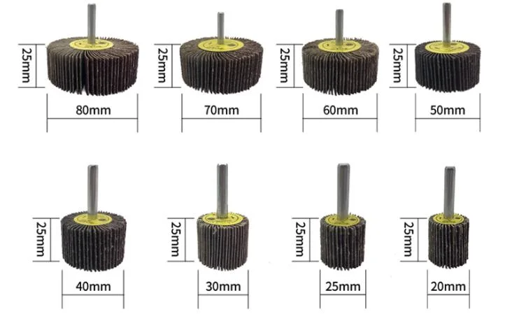 Rueda de solapa montada con 6mm 6,35mm dientes para desbarbado ligero