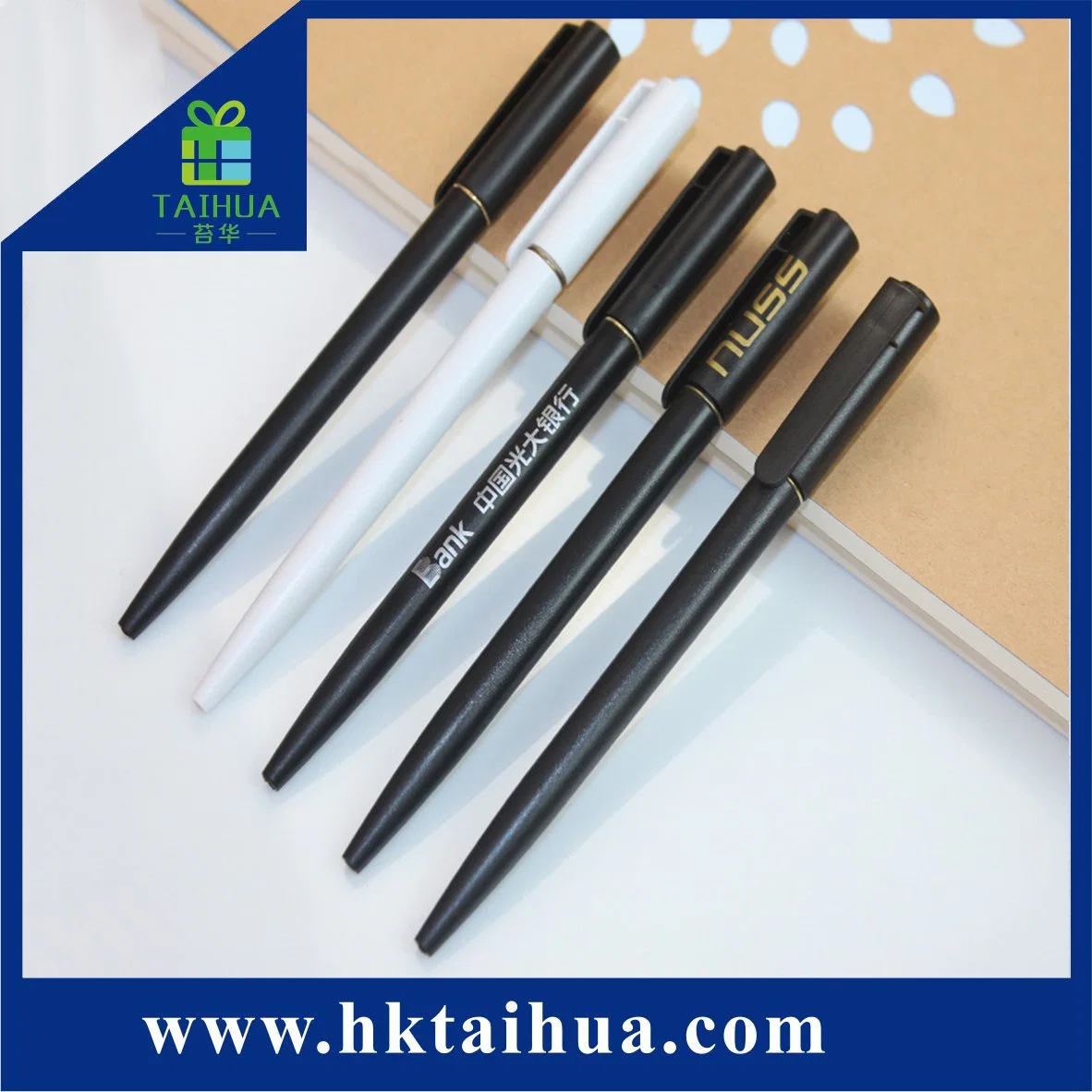 Custom Logo Hotel Plastic Pen, Ball Point Pen for Promotion