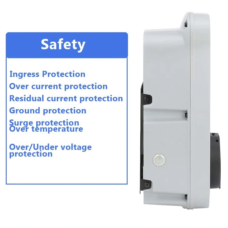 IP65 EV de 32 a la estación de carga Tipo de fase 1AC2 APP Wallbox Cargador de coche eléctrico de control