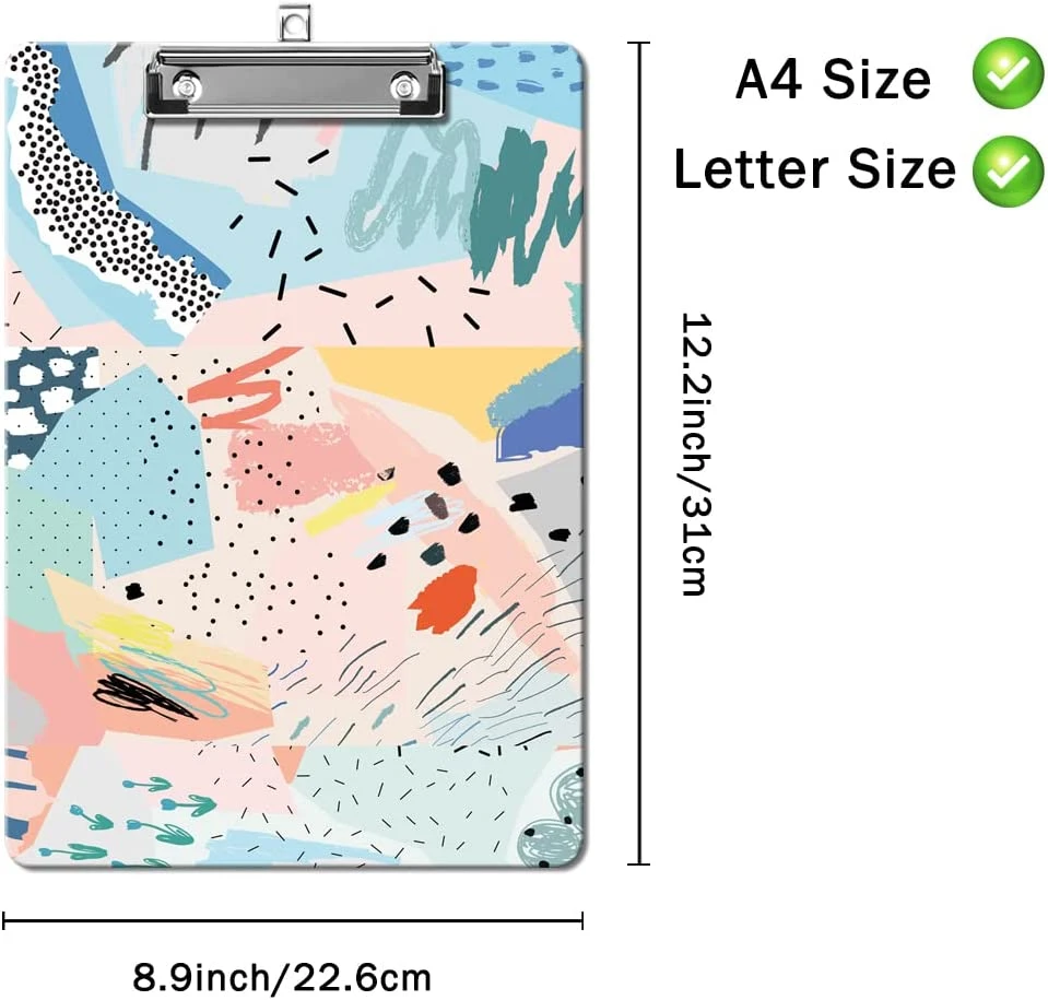 A4 Sized Personalized Colorful Plastic Clipboard Writing Board