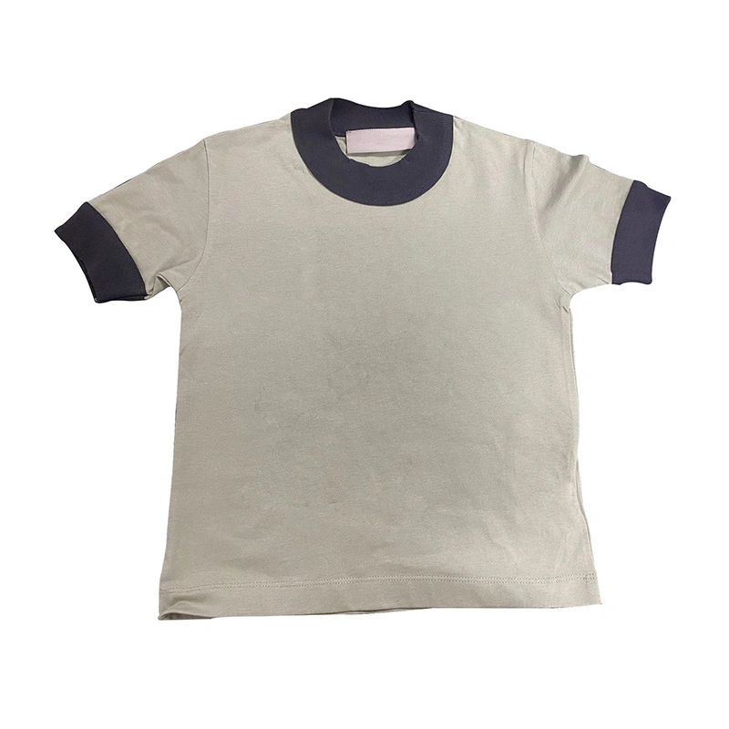 Clothing Manufacture Whole Sale High quality/High cost performance Soft Round Neck Design Drop Shoulder Blank Kids Ringer Tshirts